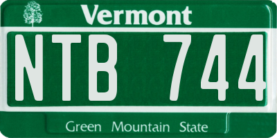 VT license plate NTB744