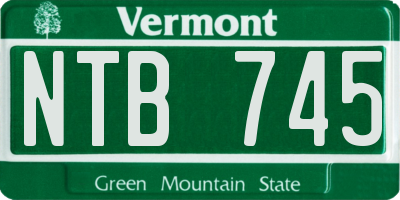 VT license plate NTB745