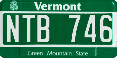 VT license plate NTB746