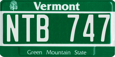 VT license plate NTB747