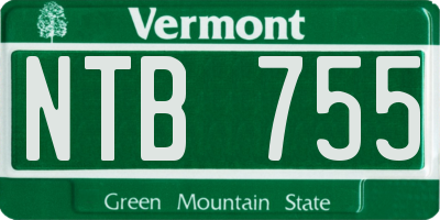 VT license plate NTB755