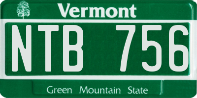 VT license plate NTB756