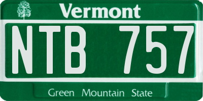 VT license plate NTB757