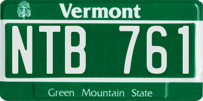 VT license plate NTB761
