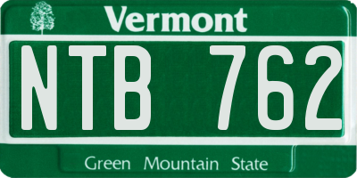 VT license plate NTB762