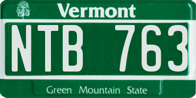 VT license plate NTB763