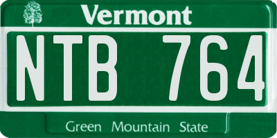 VT license plate NTB764