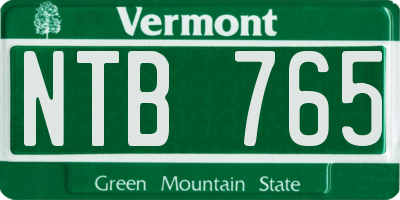 VT license plate NTB765