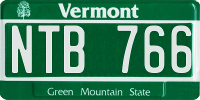 VT license plate NTB766