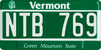 VT license plate NTB769