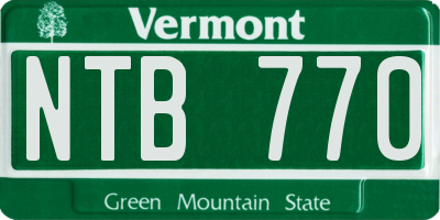VT license plate NTB770