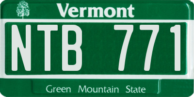 VT license plate NTB771