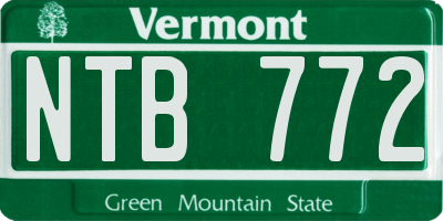 VT license plate NTB772