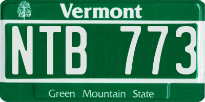 VT license plate NTB773
