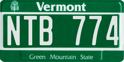VT license plate NTB774