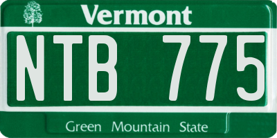 VT license plate NTB775