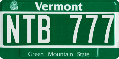VT license plate NTB777