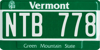 VT license plate NTB778