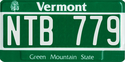 VT license plate NTB779