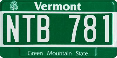 VT license plate NTB781