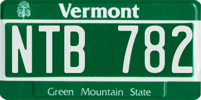 VT license plate NTB782
