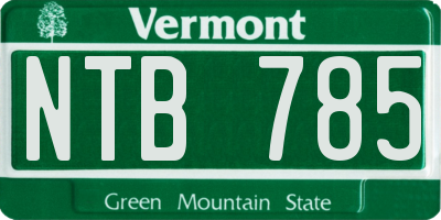 VT license plate NTB785
