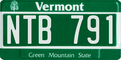 VT license plate NTB791