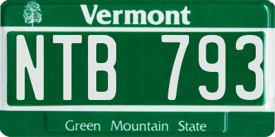 VT license plate NTB793