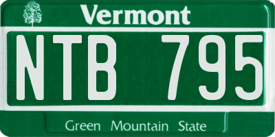 VT license plate NTB795