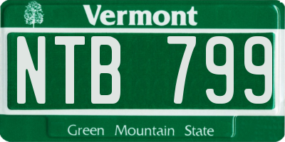 VT license plate NTB799
