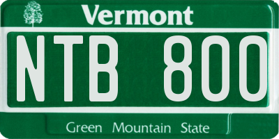 VT license plate NTB800