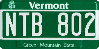 VT license plate NTB802