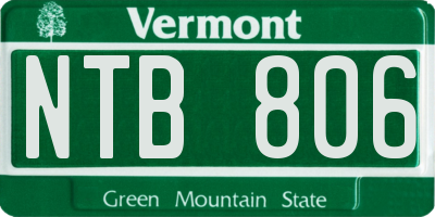 VT license plate NTB806