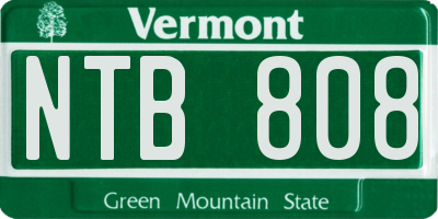 VT license plate NTB808