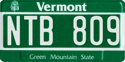 VT license plate NTB809
