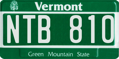 VT license plate NTB810