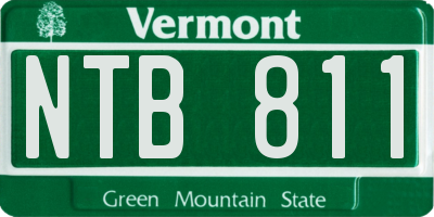 VT license plate NTB811
