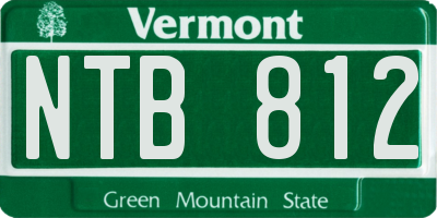 VT license plate NTB812