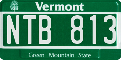 VT license plate NTB813