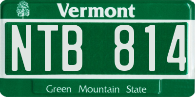 VT license plate NTB814