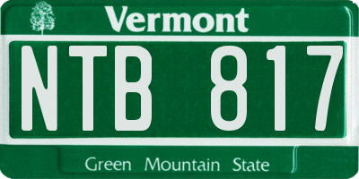 VT license plate NTB817