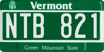 VT license plate NTB821