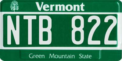 VT license plate NTB822