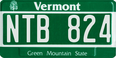 VT license plate NTB824