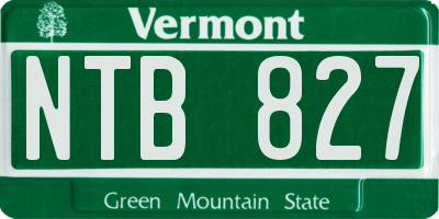VT license plate NTB827