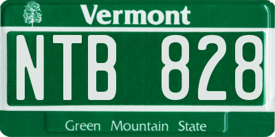 VT license plate NTB828