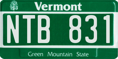 VT license plate NTB831