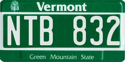 VT license plate NTB832