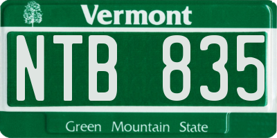VT license plate NTB835
