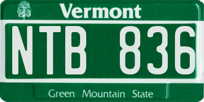 VT license plate NTB836